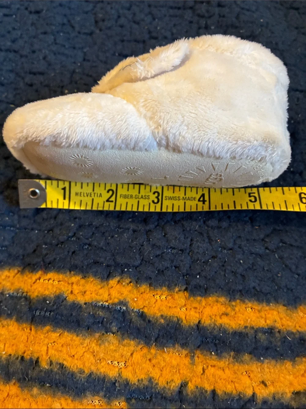 UGG Cream Faux-Fur Kids Slippers with Hook-and-Loop Strap